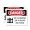 Signmission No Climbing Or Playing On Fence, 5 in W x Rectangle, Vinyl Decal OS-2PACK-DS-D-35-L-2092 - alternate 1